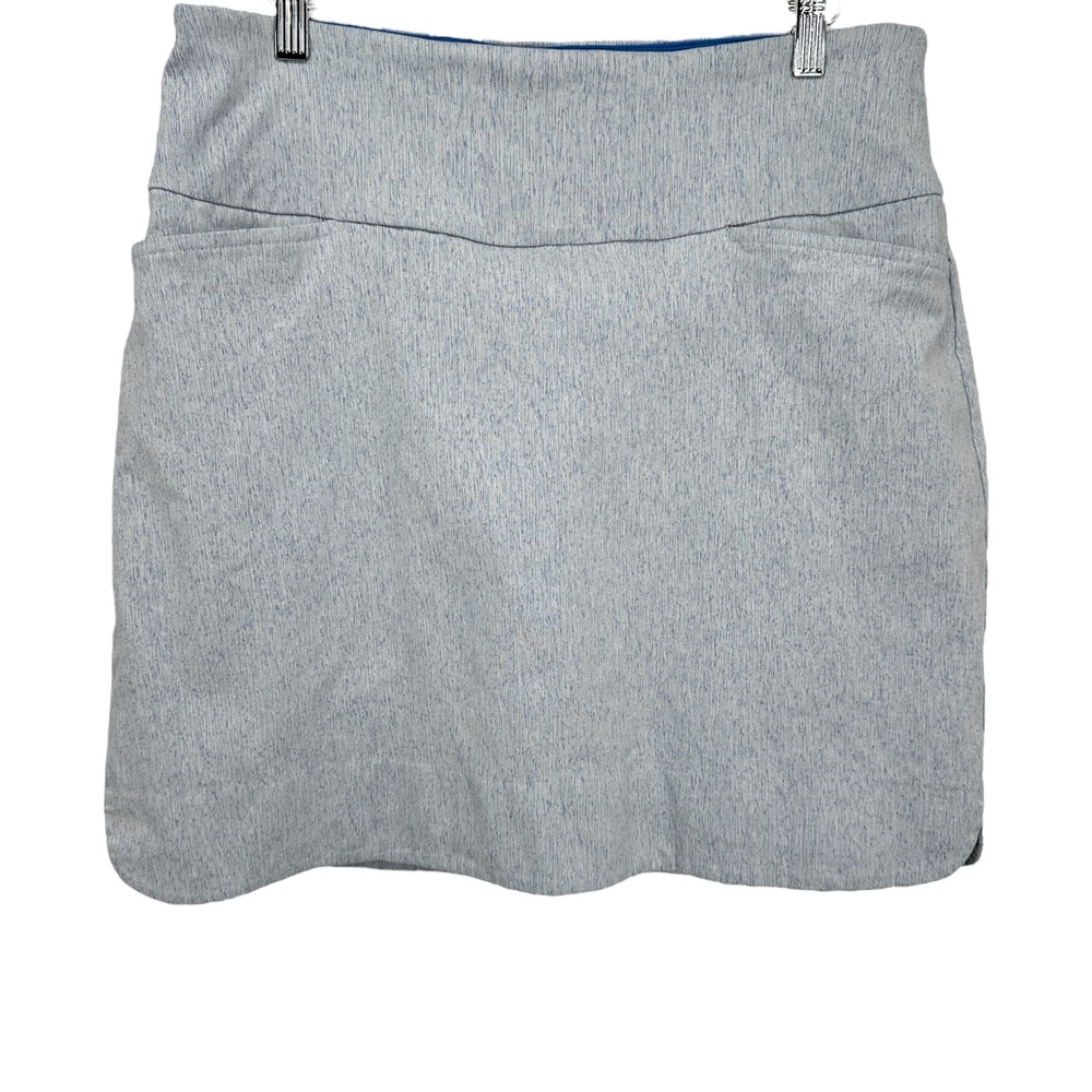 SC & CO Women's Athletic‎ Skort Skirt  L/G Gray Blue Pull On Golf Tennis